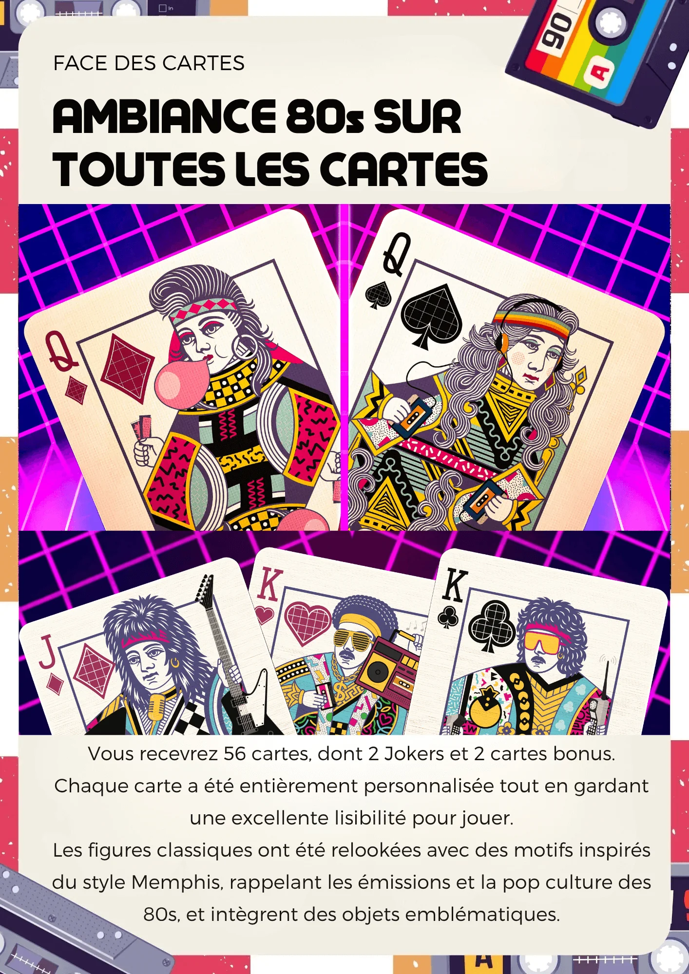 Jeu de Cartes 80's - Linen Finish - Image 4