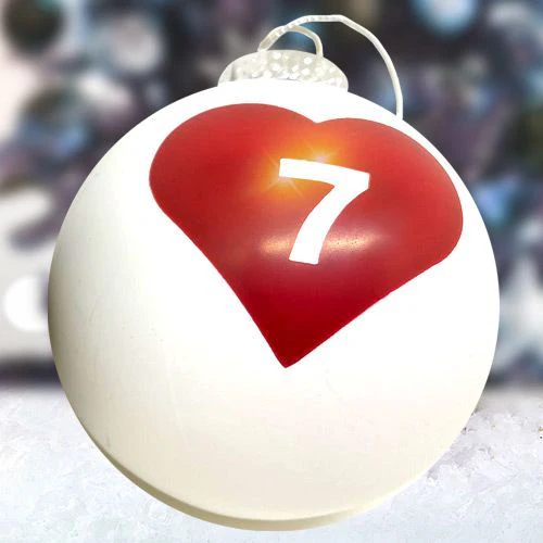Boule de Noël - 7 de Coeur